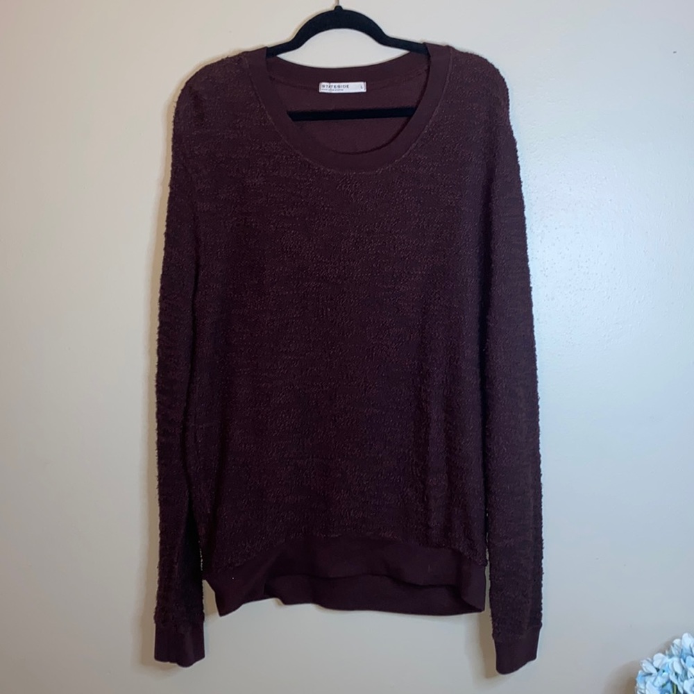 STATESIDE Sweatshirt, Long Sleeve, Maroon Color, No Flaws, Size L